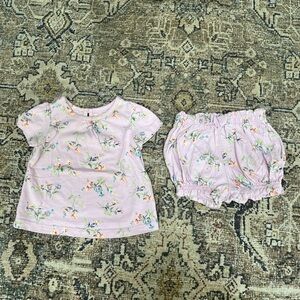 Gap Baby Floral Purple Kids Outfit Set